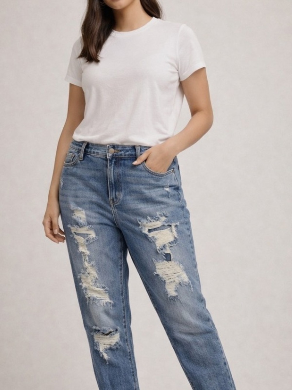 Judy Blue Women's Light Blue Distressed Skinny Fit Jeans